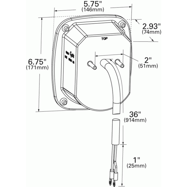 LTG 50992 Grote Torsion Mount Mack Dodge Stop Tail Turn Box Light w/ License Window (2 Stud)