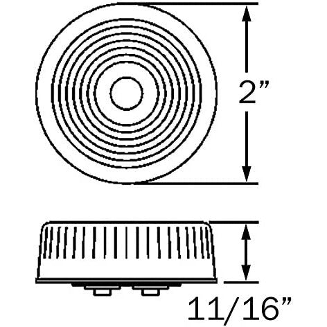 DLT MC53AS Optronics Sealed Marker/Clearance Light (2" Round, Amber, Grommet)