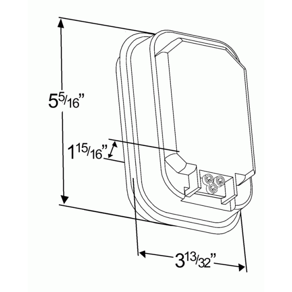 LTG 52202 Grote Rectangular Stop Tail Turn Light (Red, Double Contact)