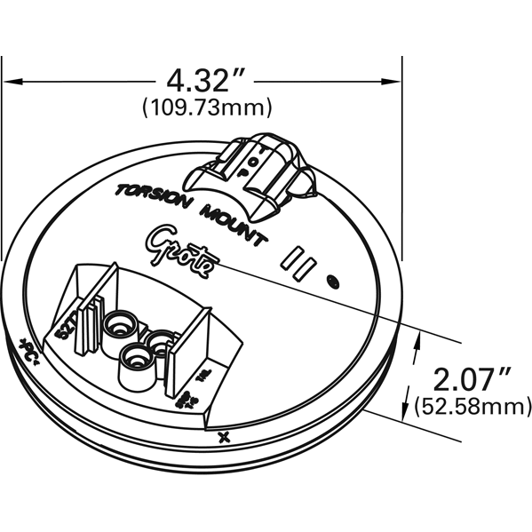 LTG 52672 Grote Torsion Mount II Stop Tail Turn Light (4" Round, Red, Reflective, Female 3 Pin)