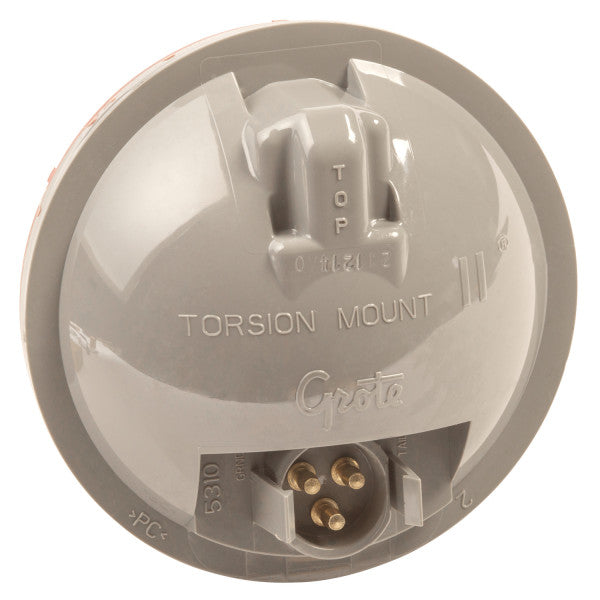 LTG 53102 Grote Torsion Mount II Stop Tail Turn Light (4" Round, Red, Male 3 Pin)