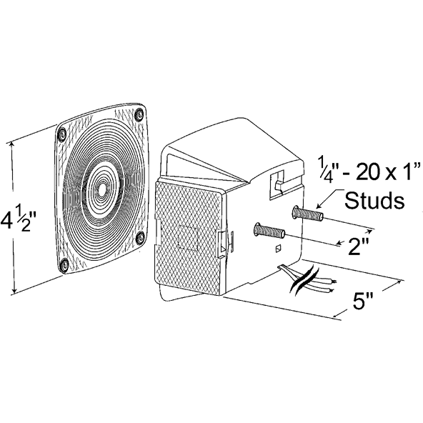 LTG 53662 Grote Submersible Trailer Light (2 Stud, RH)