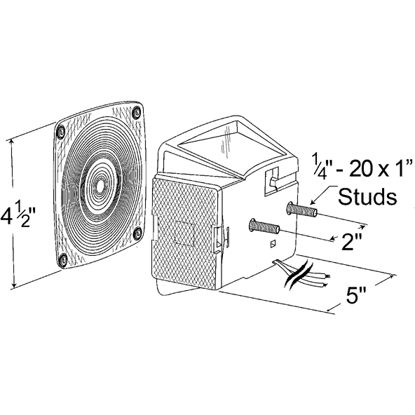 LTG 53672 Grote Submersible Trailer Light (2 Stud, LH)