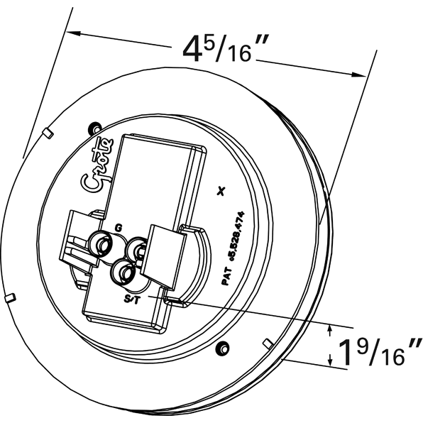 LTG 54342 Grote Select LED Stop Tail Turn Light (4" Round, 3 Female Pin)