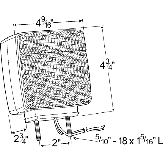 LTG 55410 Grote Stop Tail Turn Light (2 Stud w/ Pigtail, RH)