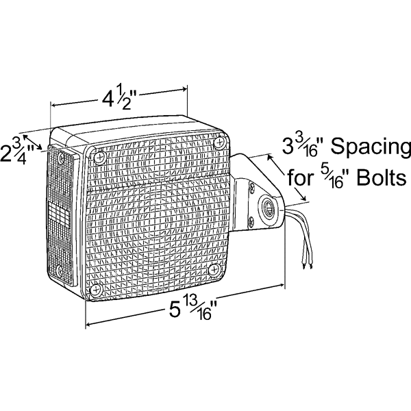 LTG 55460 Grote Stop Tail Turn Light (Pedestal w/ Pigtail, LH)