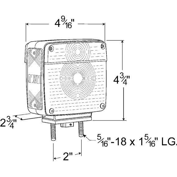LTG 55470 Grote Stop Tail Turn Light (2 Stud w/ Side Marker)