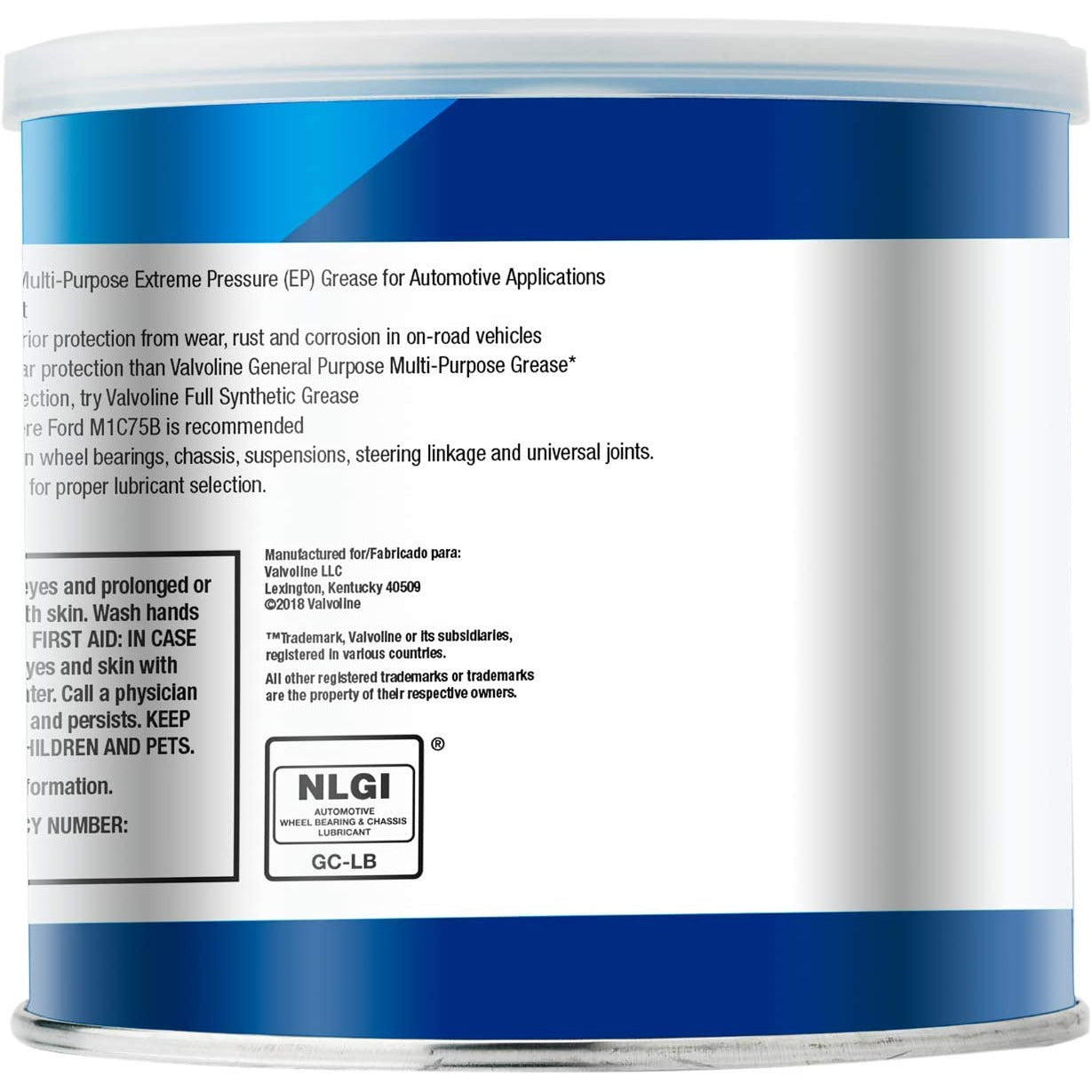 (945) VV632 Valvoline Multi-Vehicle Moly-Fortified Gray Grease (1 lb)