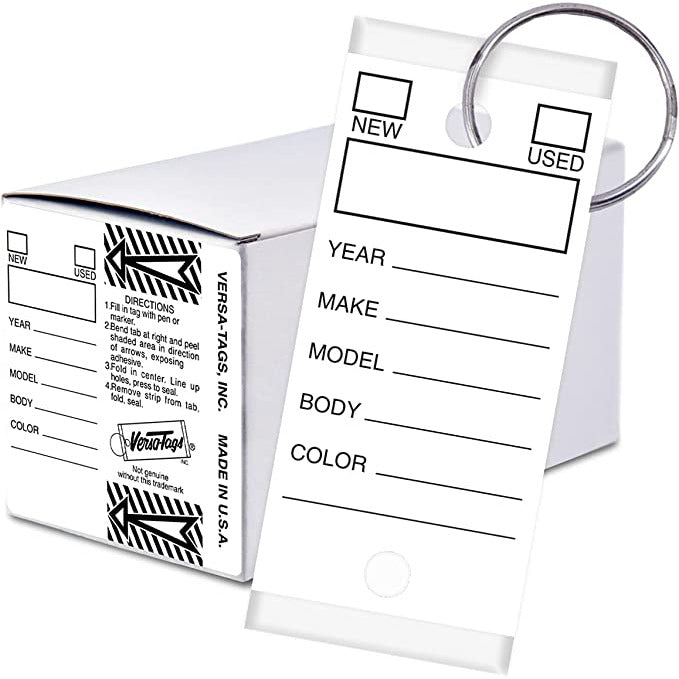 XCP DL-VT-W CAR Products Genuine Versa-Tags Key Tags (White, 250 bx)