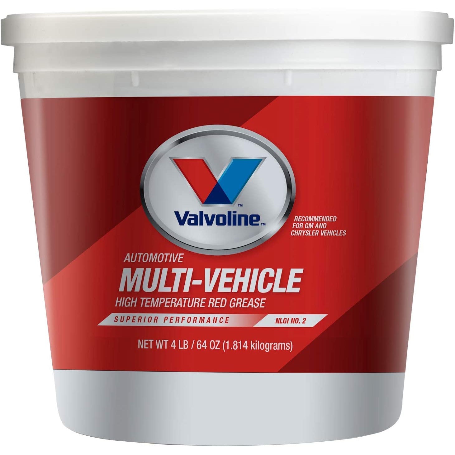 (945) VV616 Valvoline Multi-Vehicle #2 EP Hi-Temp Red Grease (4 lb)