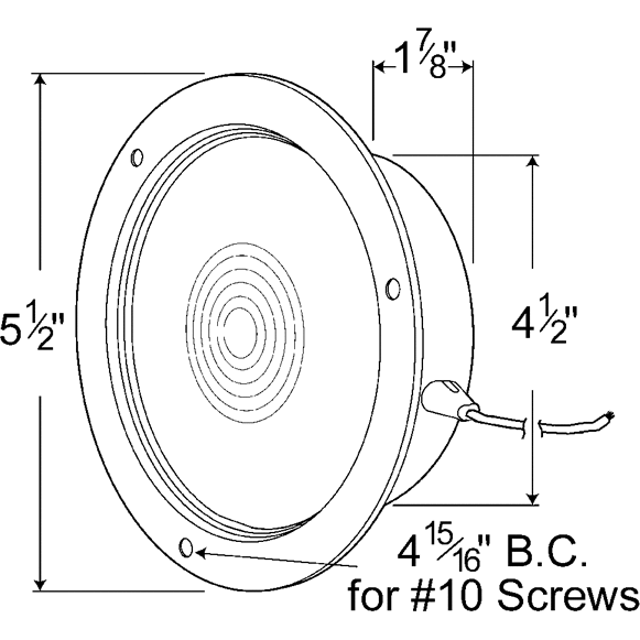 LTG 62151 Grote Stainless Steel Recessed Dual-System Backup Light
