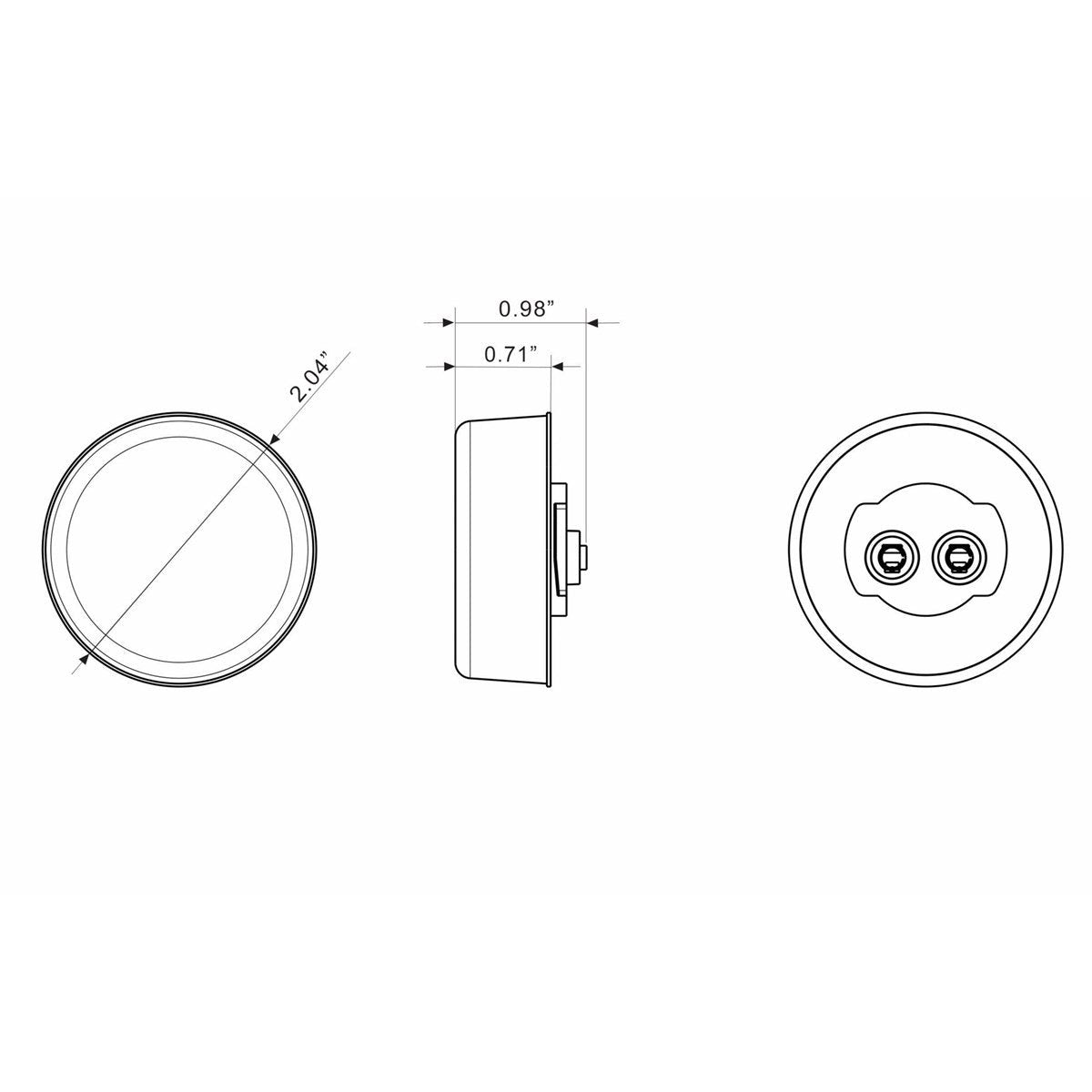DLT MCL56RK Optronics LED Sealed Marker/Clearance Light Kit (2" Round, Red, Grommet)