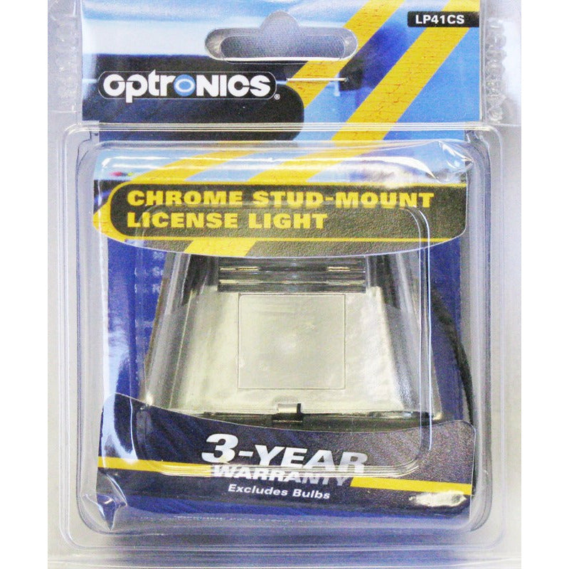 DLT LP41CS Optronics License Plate Light (2.5" Rectangle, Chrome, Stud)