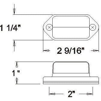 DLT LP31CS Optronics Mini License Plate Light (2" Oblong, Chrome, Surface)