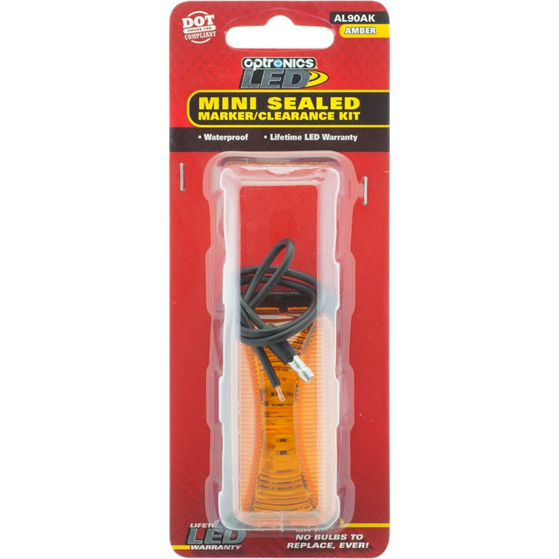 DLT AL90AK Optronics Sealed LED Marker/Clearance Light Kit (2.5" Rectangle, Amber, Snap-In)