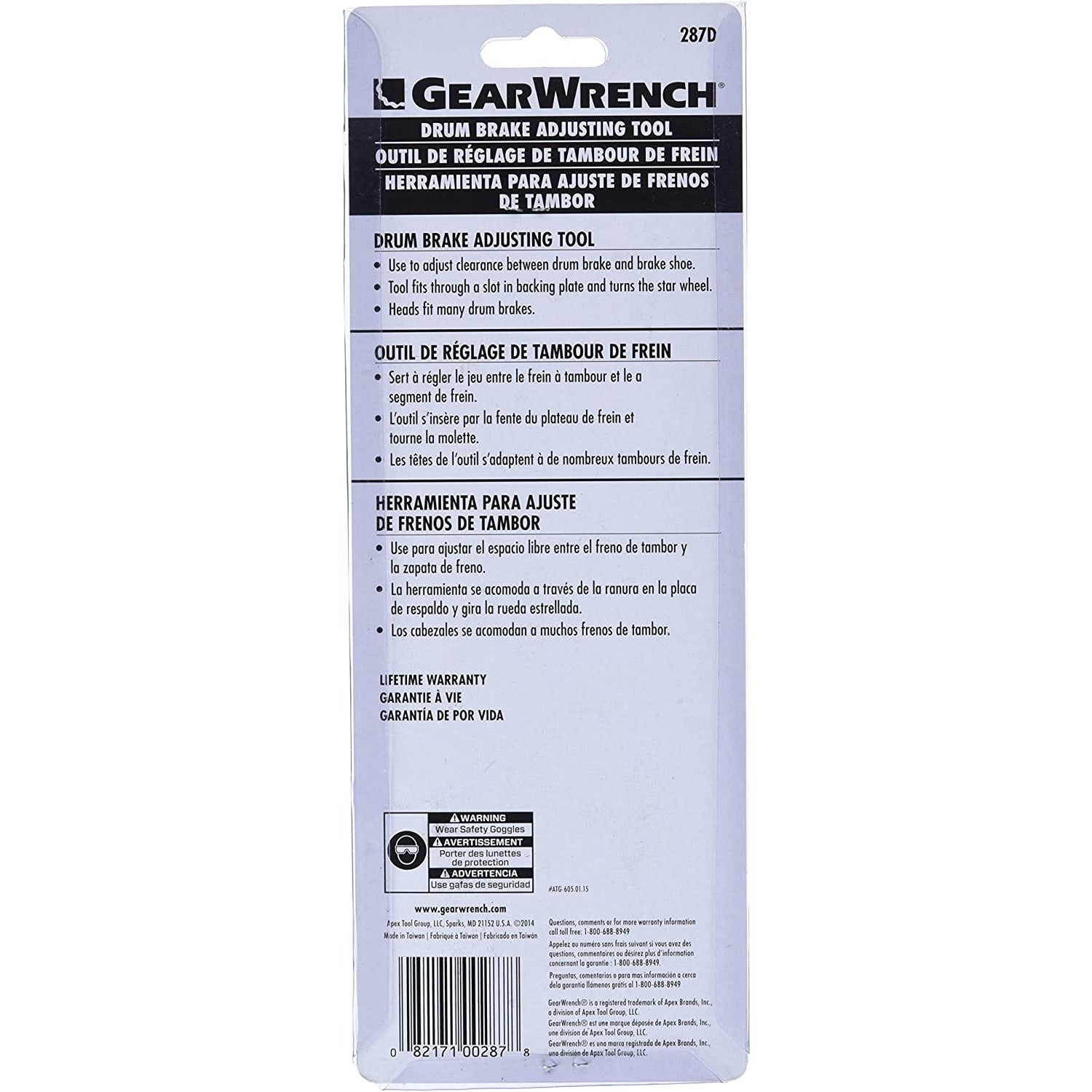KD 287D GearWrench Drum Brake Adjusting Tool