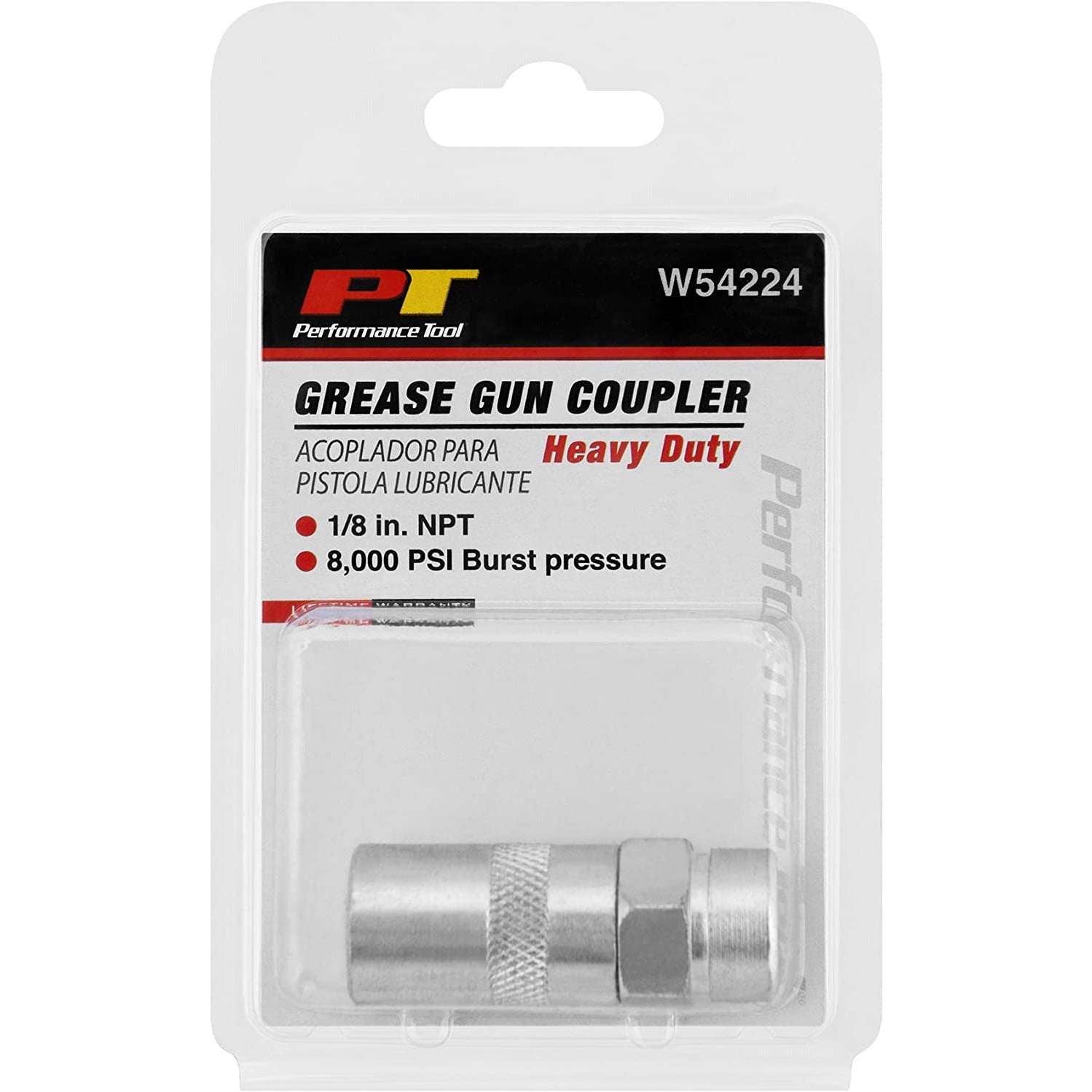 WIL W54224 Performance Tool Heavy Duty Grease Gun Coupler (1/8" NPTF)