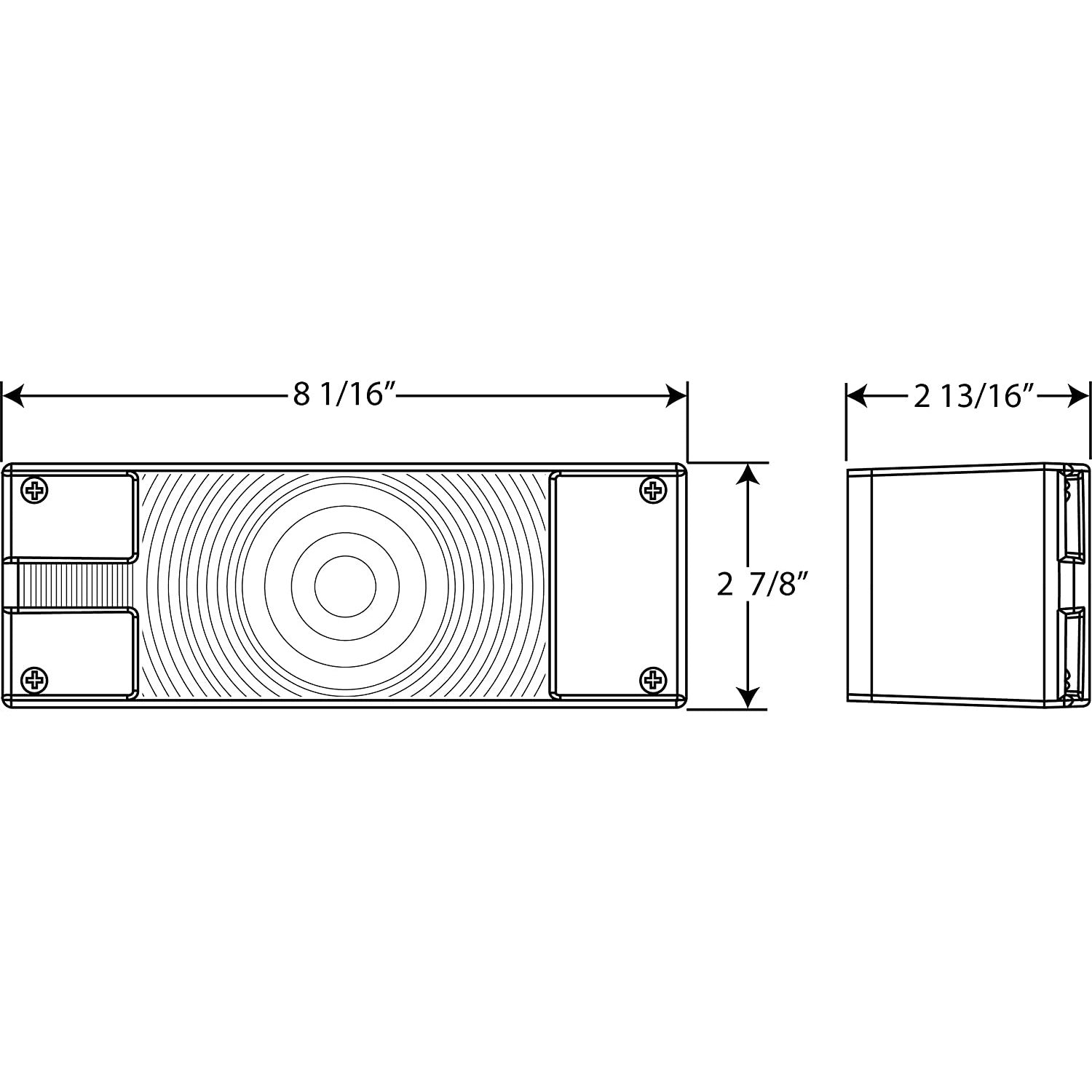 DLT ST17RS Optronics Waterproof Combination Tail Light With License Plate Light (Left, Rectangle, Stud)