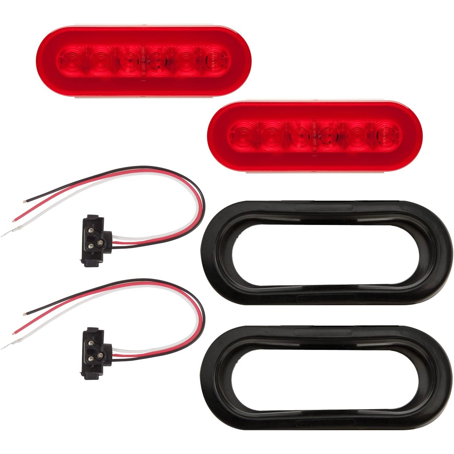 DLT TLL112RK Optronics Glolight LED Combination Trailer Tail Light Kit (6" Oval, Grommet)