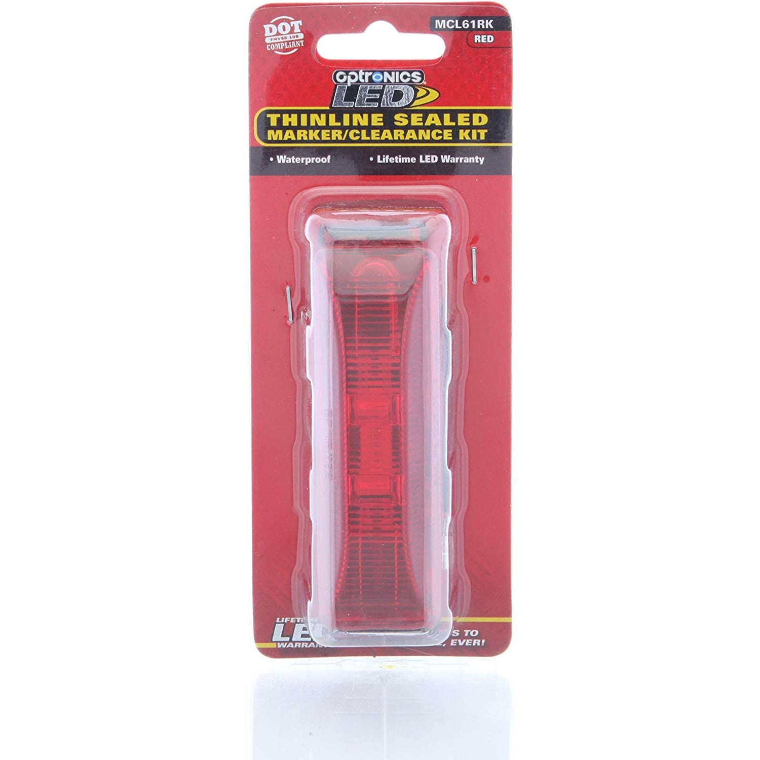 DLT MCL61RK Optronics LED Sealed Marker/Clearance Light Kit (4" Rectangle, Red, Surface)