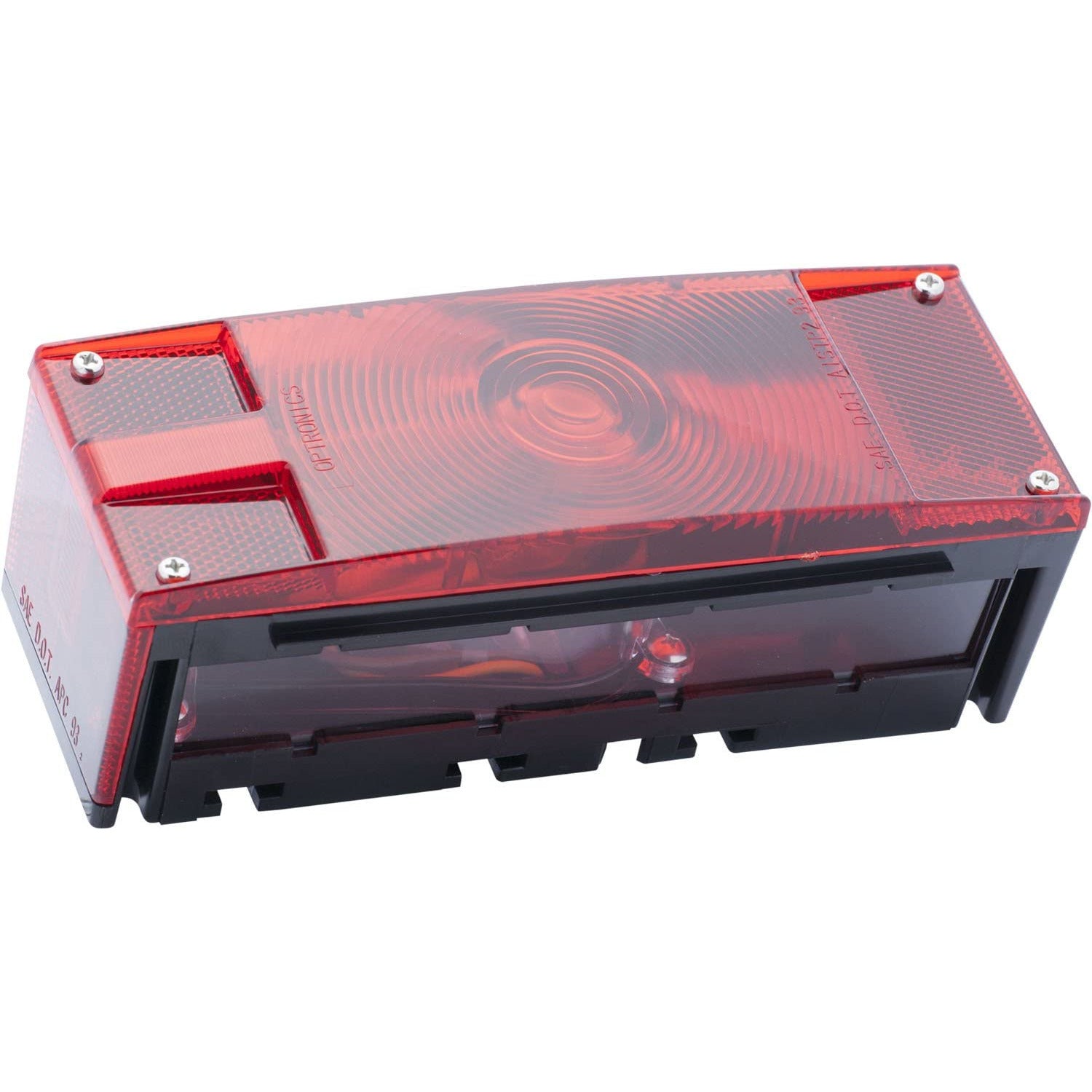 DLT ST17RS Optronics Waterproof Combination Tail Light With License Plate Light (Left, Rectangle, Stud)