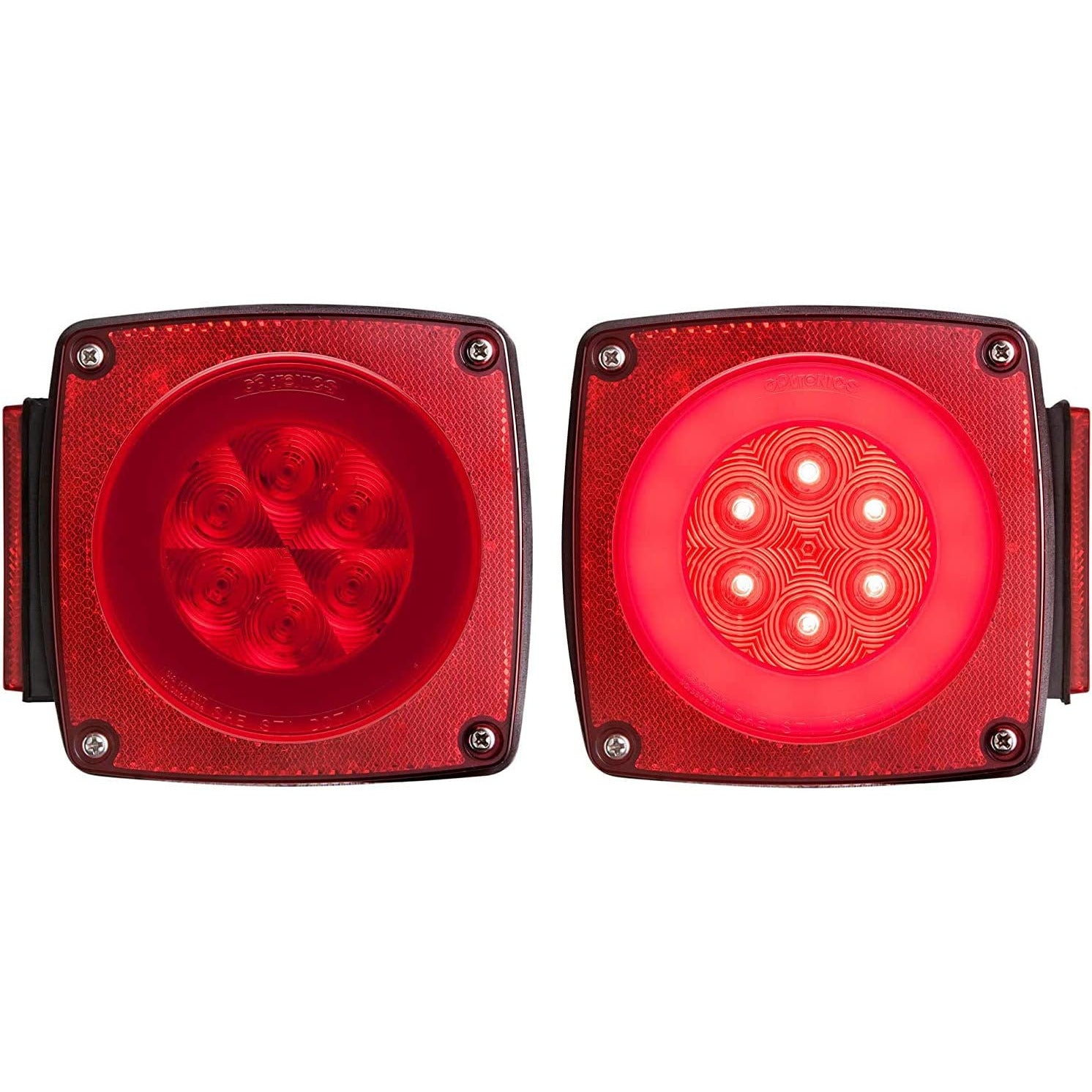 DLT TLL190RK Optronics Glolight LED Combination Trailer Tail Light Kit (5" Square, Stud)