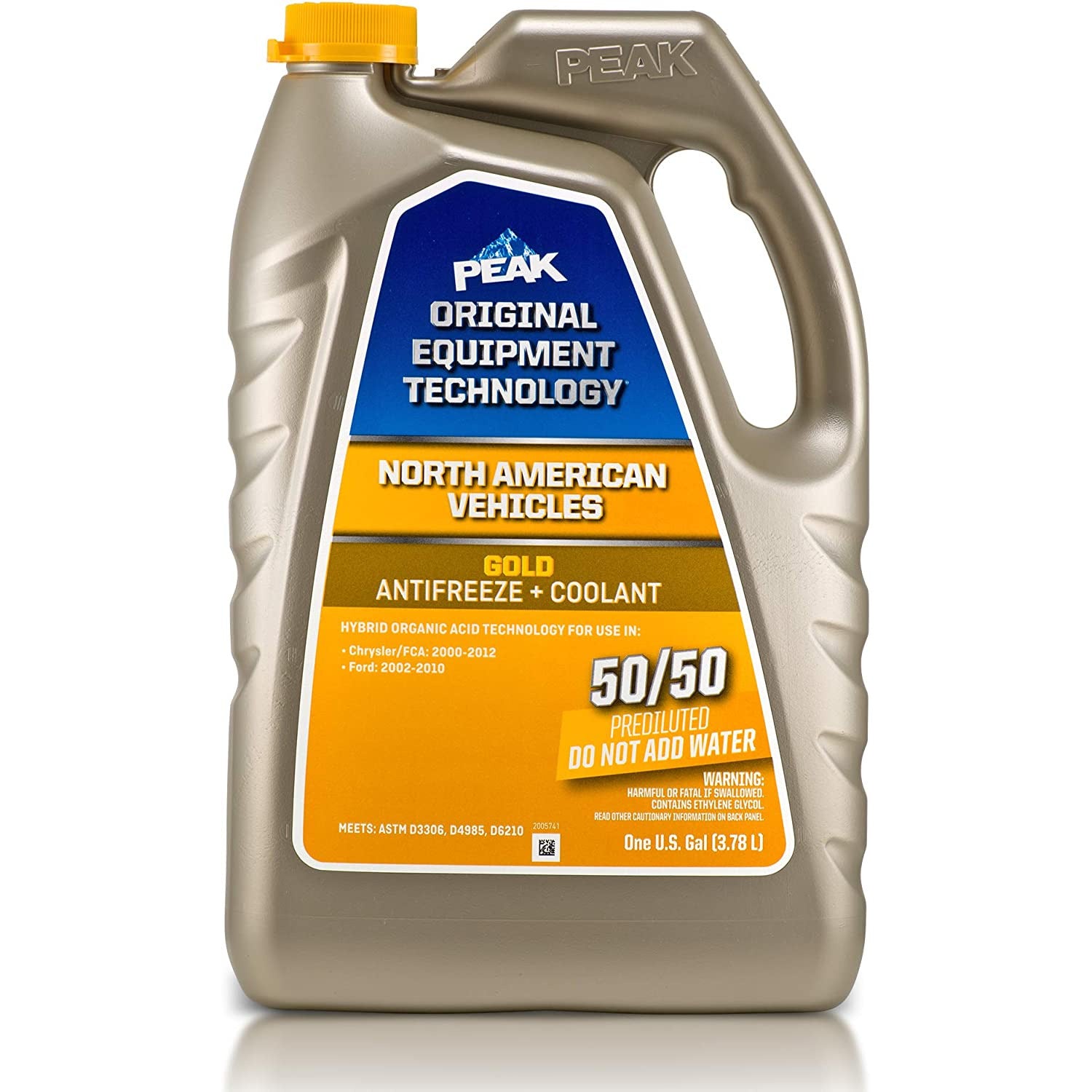 (870) NAGB53 Peak OET North American Antifreeze/Coolant Prediluted 50/50 (Gold, 1 Gal)