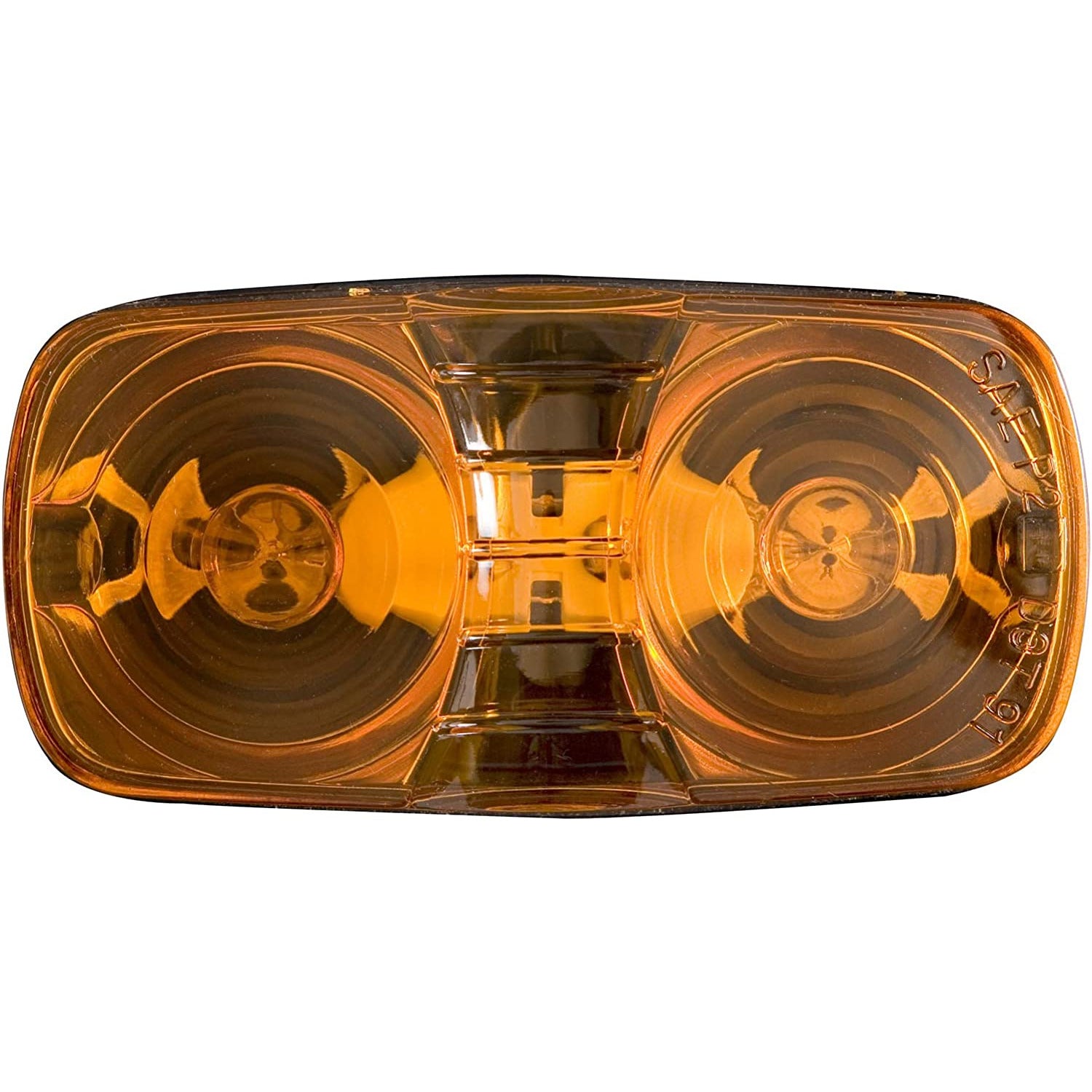 DLT MC42AS Optronics 2-Bulb Marker/Clearance Light (4" Double Bullseye Rectangle, Amber, Surface)