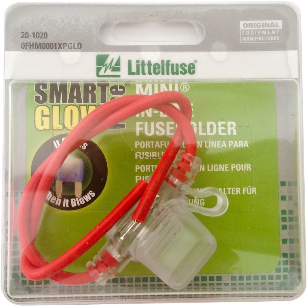 (010) 0FHM0001XPGLO Littelfuse Clear In-Line Mini Fuse Holder w/ Cover