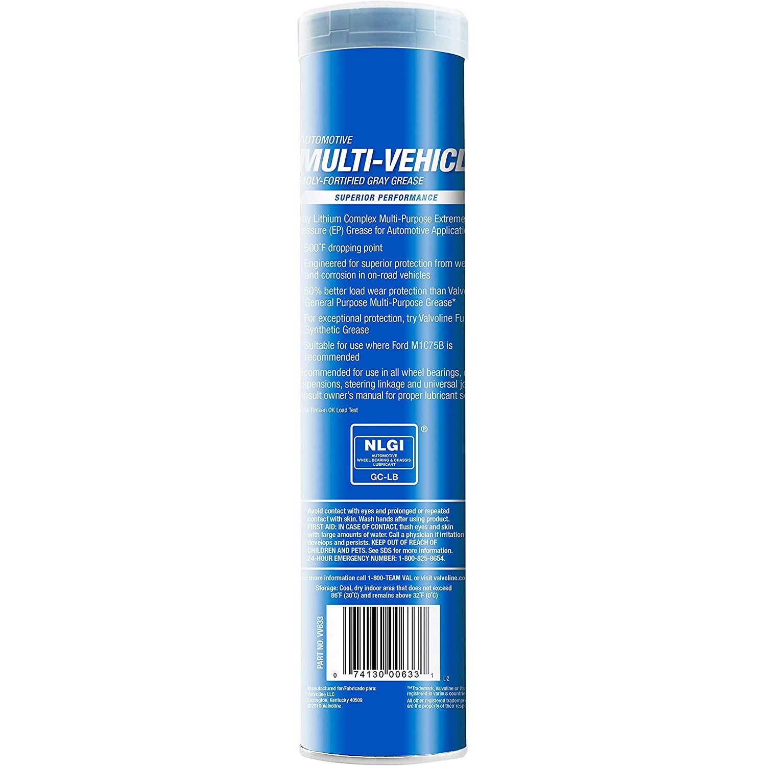 (945) VV633 Valvoline Multi-Vehicle Moly-Fortified Gray Grease (14 oz)