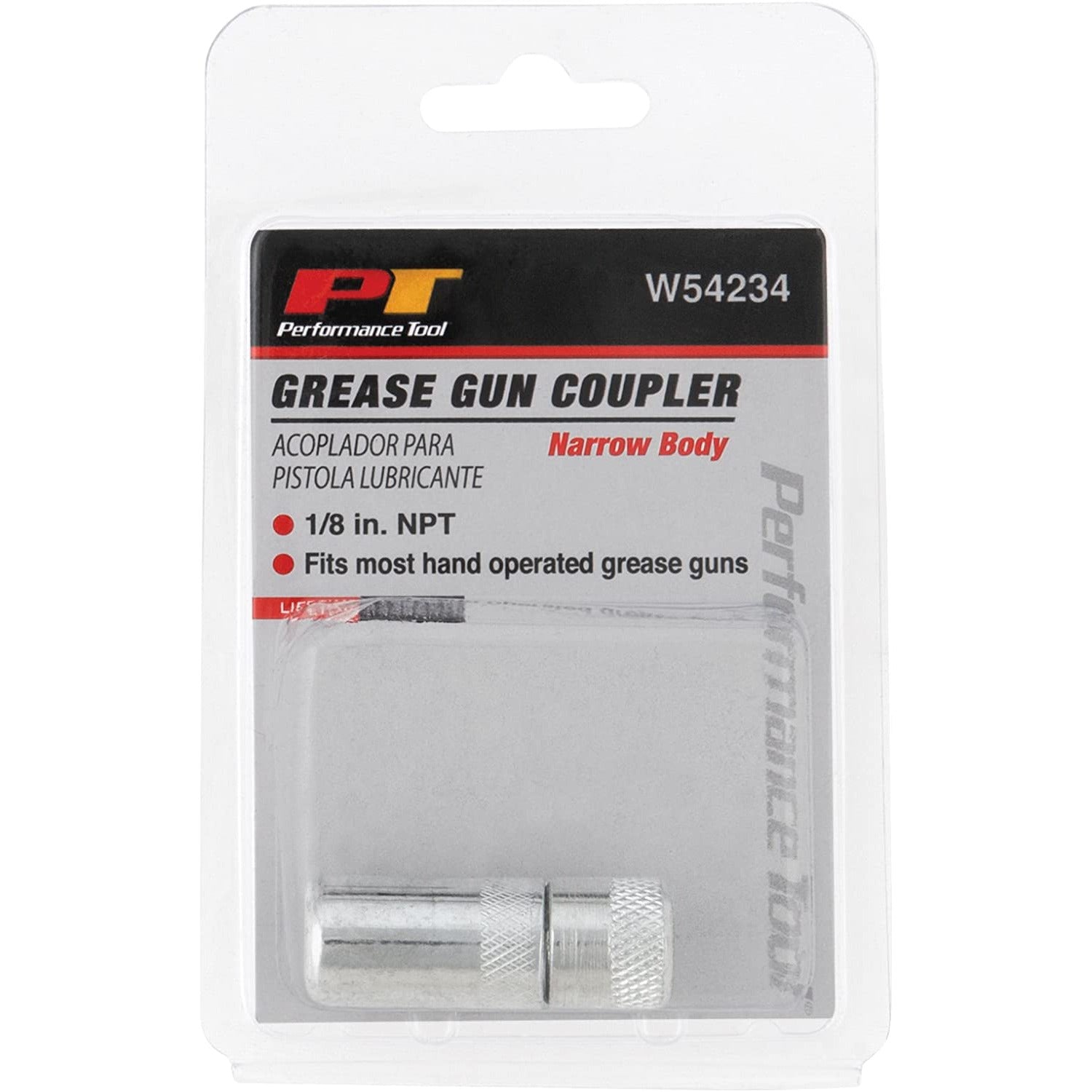 WIL W54234 Performance Tool Narrow Body Grease Gun Coupler (1/8" NPTF)