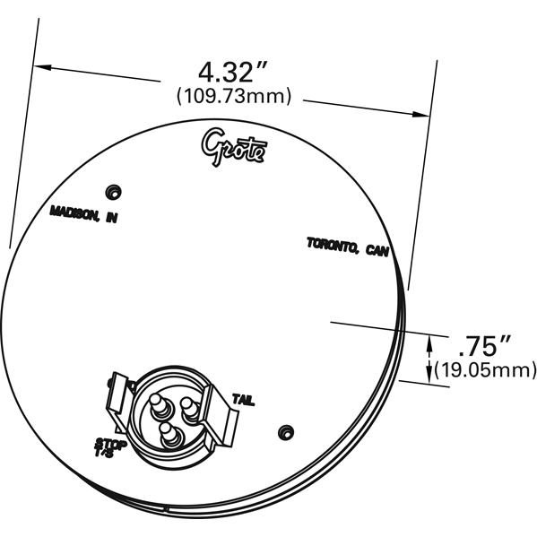 LTG 77353 Grote Round LED Strobe Light (4" Amber)