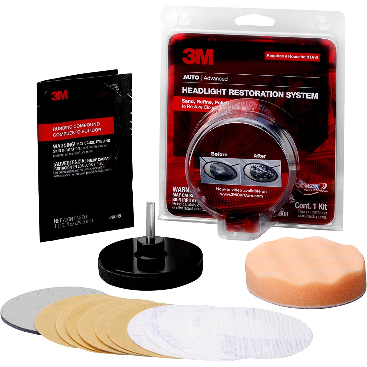 MMM 39008 3M Headlight Lens Restoration Kit
