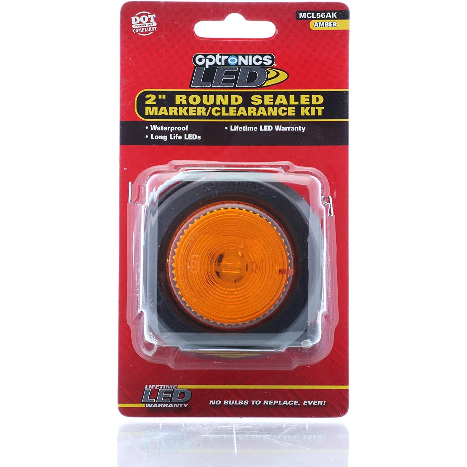 DLT MCL56AK Optronics LED Sealed Marker/Clearance Light Kit (2" Round, Amber, Grommet)