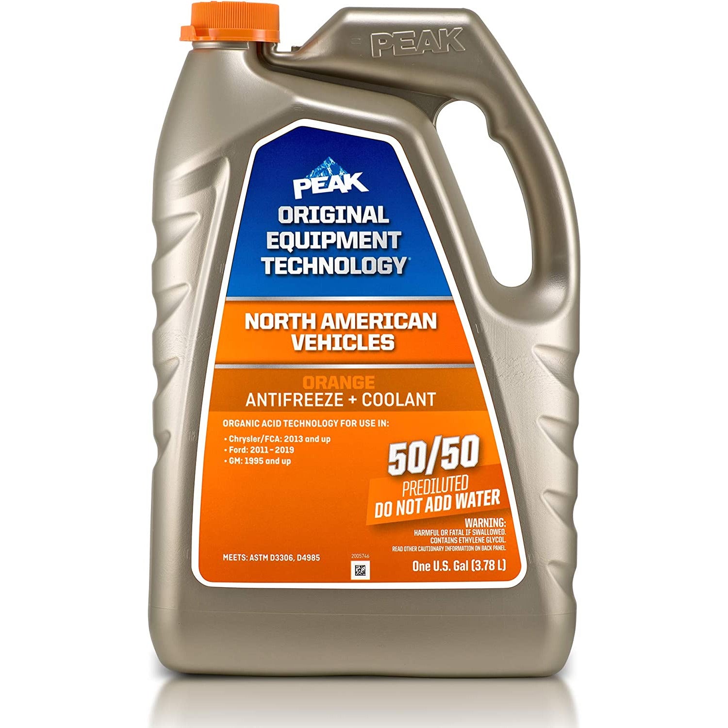 (870) NAOB53 Peak OET North American Antifreeze/Coolant Prediluted 50/50 (Orange, 1 Gal)
