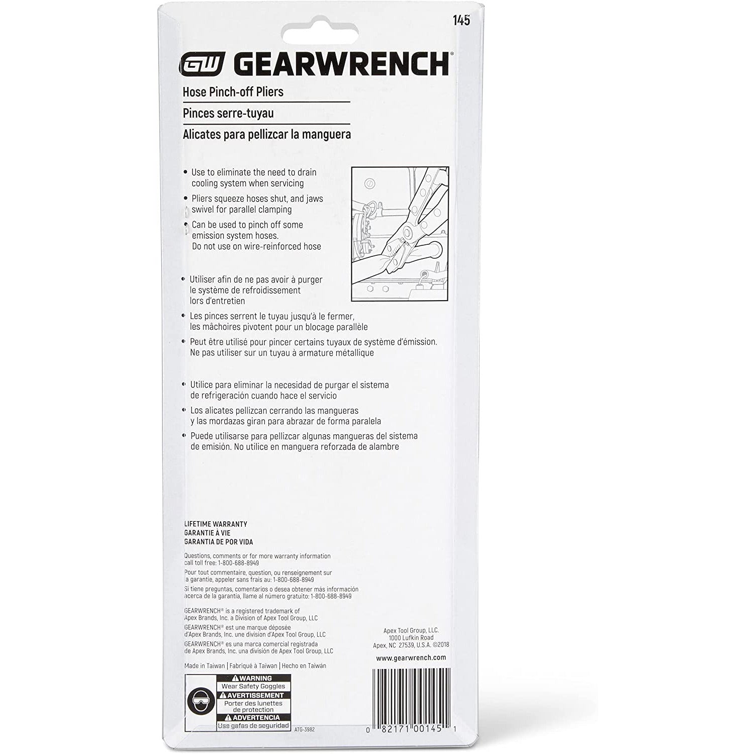 KD 145 GearWrench Self Locking Ratcheting Hose Pinch Off Pliers