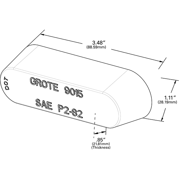 LTG 90152 Grote Clearance Marker Replacement Lens (Red, Oval, Thinline)