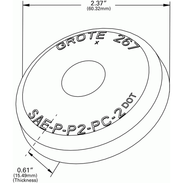 LTG 90162 Grote Clearance Marker Replacement Lens (Red, 2.5" Round, Surface Mount)
