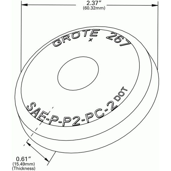 LTG 90163 Grote Clearance Marker Replacement Lens (Amber, 2.5" Round, Surface Mount)