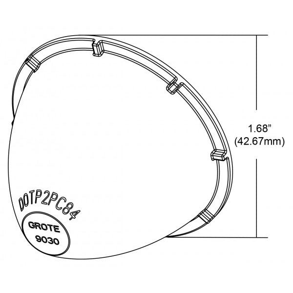 LTG 90303 Grote Clearance Marker Replacement Lens (Amber, Beehive Round)
