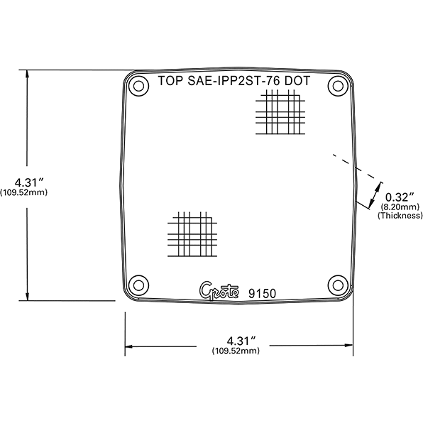 LTG 91503 Grote Stop Tail Turn Replacement Lens (Pedestal, Square, Amber)