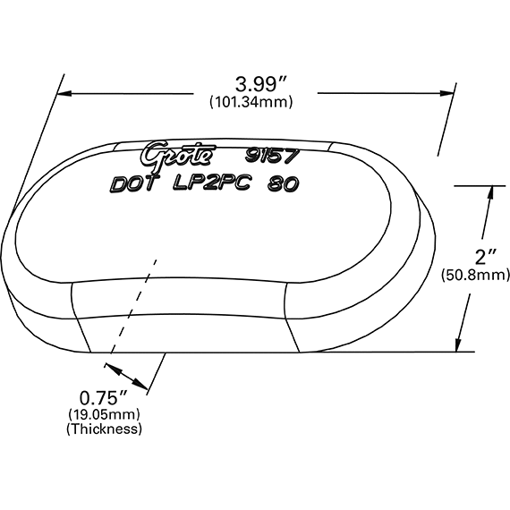 LTG 91572 Grote Clearance Marker Replacement Lens (Red, 2-Bulb Oval)
