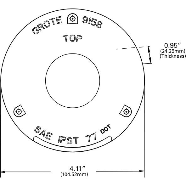 LTG 91583 Grote Stop Tail Turn Replacement Lens (Round, Amber)