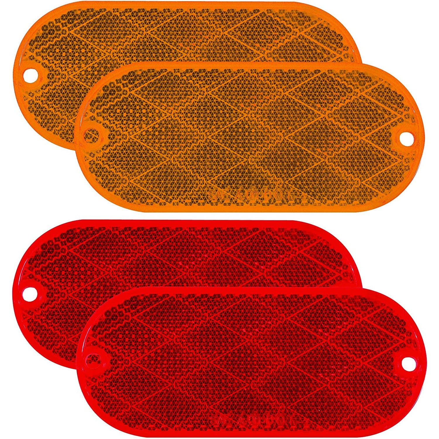 DLT RE12ARK Optronics Reflector Kit (4" Oblong, Red & Amber, Adhesive/Screw, 4pc)