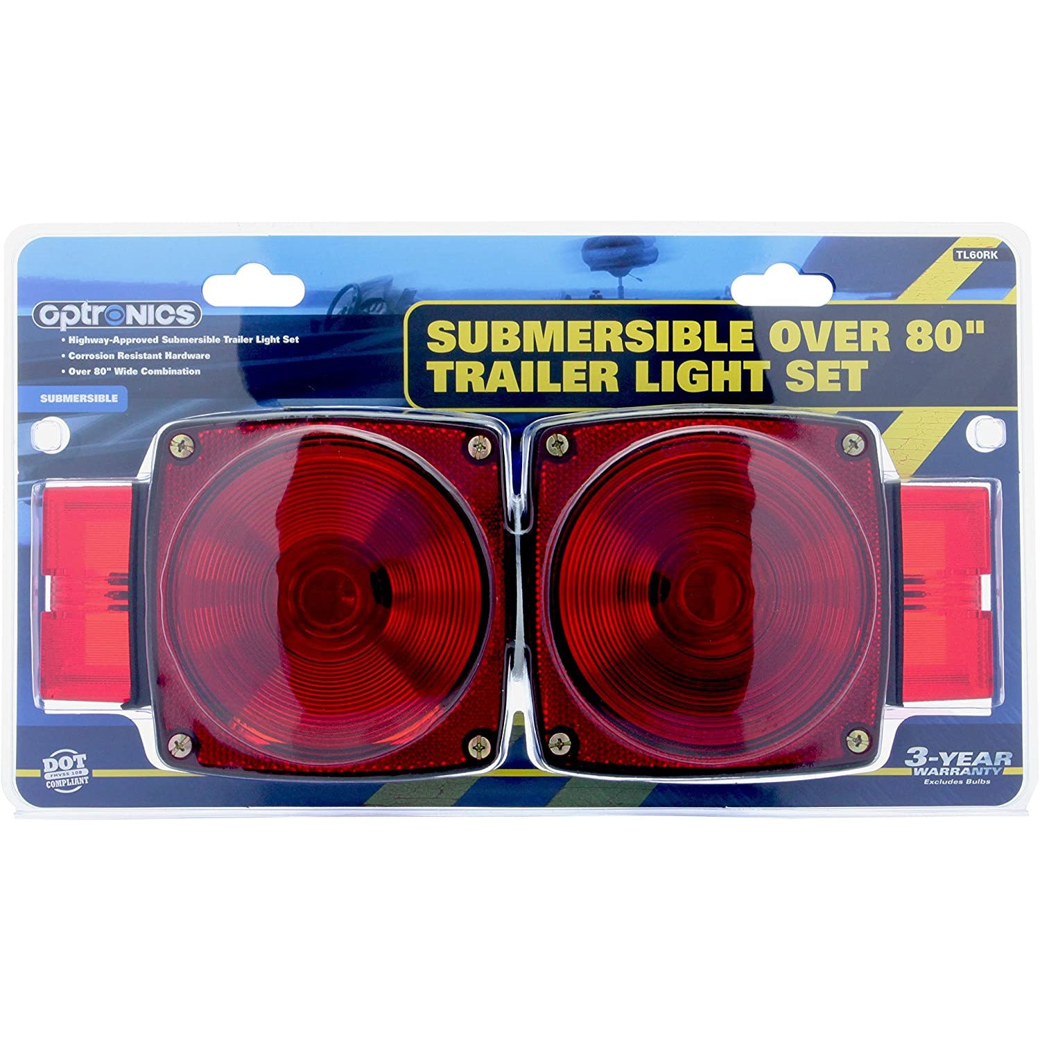 DLT TL60RK Optronics Submersible Combination Trailer Tail Light Kit (5" Square, Stud)