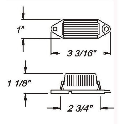 DLT MC11AS Optronics Marker/Clearance Light (2.5" Rectangle, Amber, Surface)