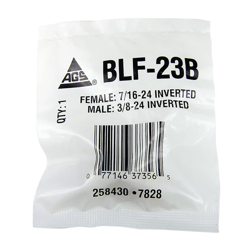 BL BLF-23B AGS Brass Adapter (Female 7/16-24 Inverted to Male 3/8-24 Inverted)
