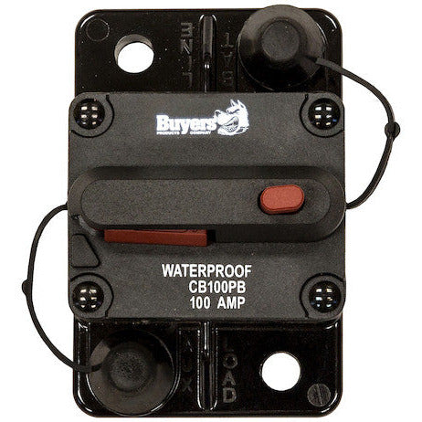 (840) CB100PB Buyers Waterproof Circuit Breaker w/ Reset (100A)