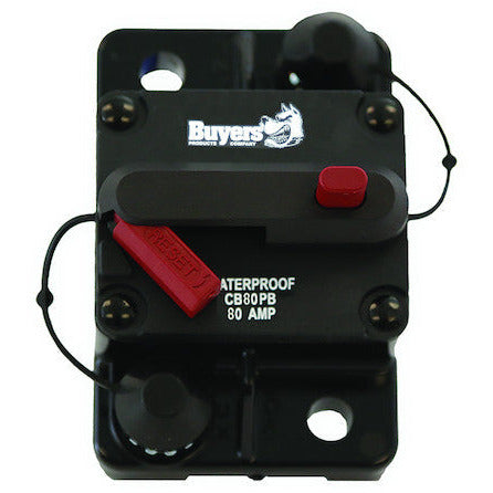(840) CB80PB Buyers Waterproof Circuit Breaker w/ Reset (80A)