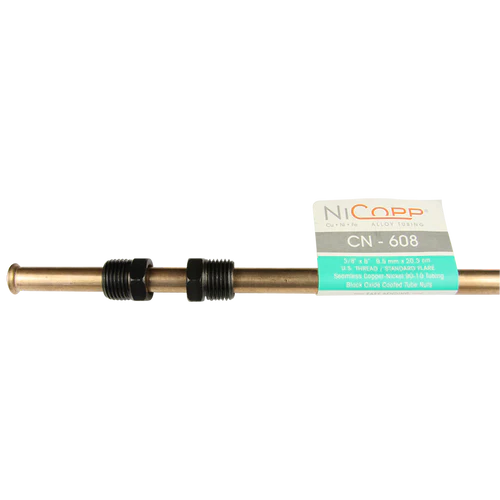 BL CN-608 AGS Domestic NiCopp Brake Line (3/8" x 8") (SAE Inverted Flare)